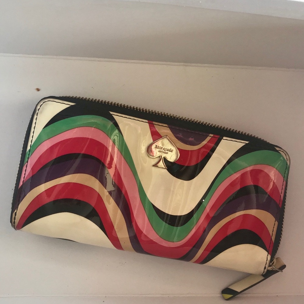 Kate Spade multi color waves wallet